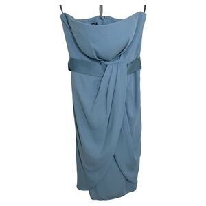White By Vera Wang Strapless  Formal Cocktail Bridesmaid Belted  Dress Size 0